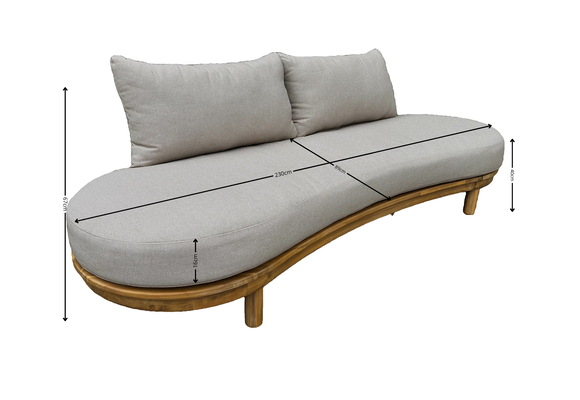 Lounge-Sofa Cancun | 2-Sitzer | Akazienholz | Sand
