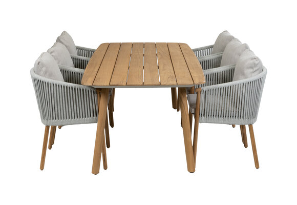 7-teiliges Garten-Set Es Vedra | 6 Es Vedra Gartenstühle | Gartentisch Es Vedra 220x100cm