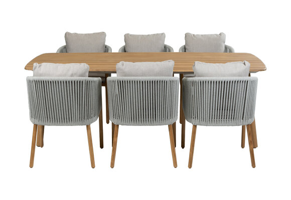 7-teiliges Garten-Set Es Vedra | 6 Es Vedra Gartenstühle | Gartentisch Es Vedra 220x100cm