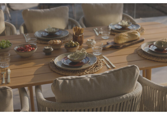 7-teiliges Garten-Set Es Vedra | 6 Es Vedra Gartenstühle | Gartentisch Es Vedra 220x100cm