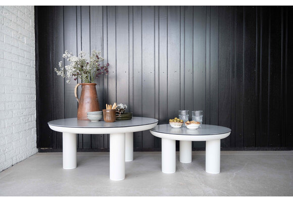 Lounge-Tisch Porto | ø 80 cm | Natur | Aluminium & Ceramic Brono