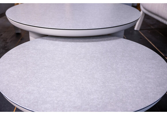 Runder Gartentisch Porto | ø 120 cm | Natur | Aluminium & Ceramic Brono