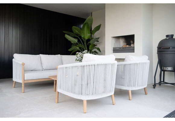 Sessel-Sofa Lounge-Set Es Vedra | 3-Sitzer | Teakholz