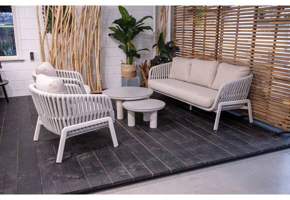 Sessel-Sofa Lounge-Set Porto | 3-Sitzer | Natürlich