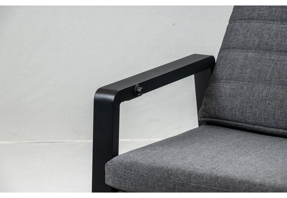 Verstellbarer Gartenstuhl Berlin | Schwarz & Grau