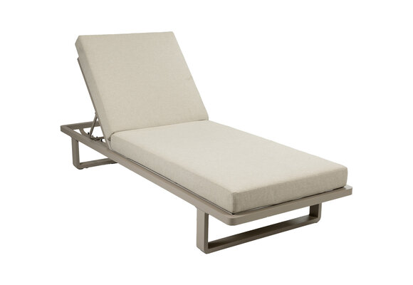 Liegestuhl Saint Martin | inkl. Kissen | Champagner | Aluminium & Textilien