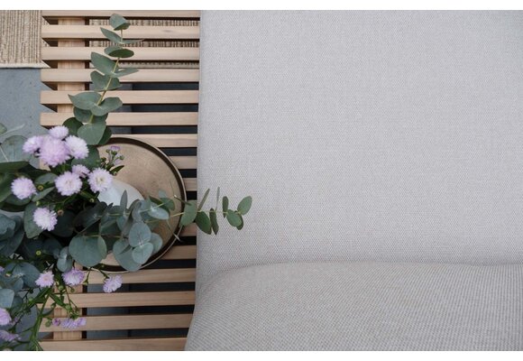 Ecklounge-Set Lissabon 4-teilig | Akazie Teaklook & Sand | Inkl. 2 Tiki Beistelltische