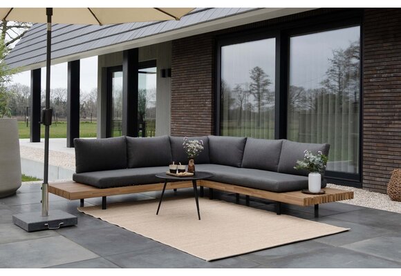 Ecklounge-Set Lissabon | Akazie Teak-Look & Anthrazit