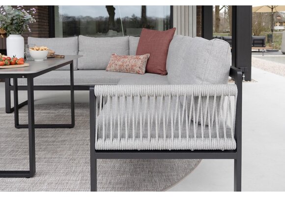 Dining Eck-Sofa Reims | Rechts | Schwarz & Sand