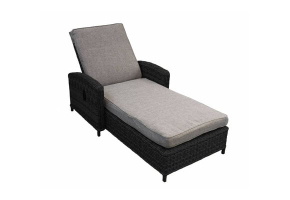 Gartenliege Dublin | Schwarz| Rattan