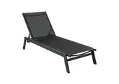 Liegestuhl Bonaire | Schwarz | Aluminium & Textil