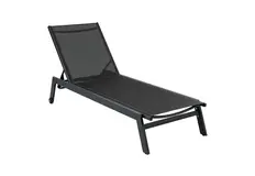 Liegestuhl Bonaire | Schwarz | Aluminium & Textil