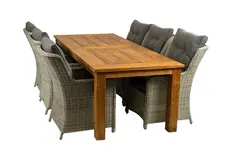 7-teiliges Gartenset | 6 Dublin Stühle | Jakarta Gartentisch 240 cm