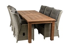 7-teiliges Gartenset | 6 verstellbare Stühle Dublin | Jakarta Gartentisch 240 cm