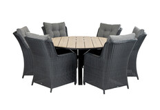 7-teiliges Gartenset | 6 Dublin Gartenstühle | Limasol Gartentisch | ø 150 cm