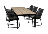 7-teiliges Gartenset | 6 Mona Gartenstühle | Limasol Gartentisch | 225 cm