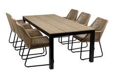 7-teiliges Gartenset | 6 Mona Gartenstühle | Limasol Gartentisch | 225 cm