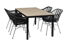5-teiliges Gartenset | 4 Oslo Gartenstühle |  Limasol Gartentisch 160 cm