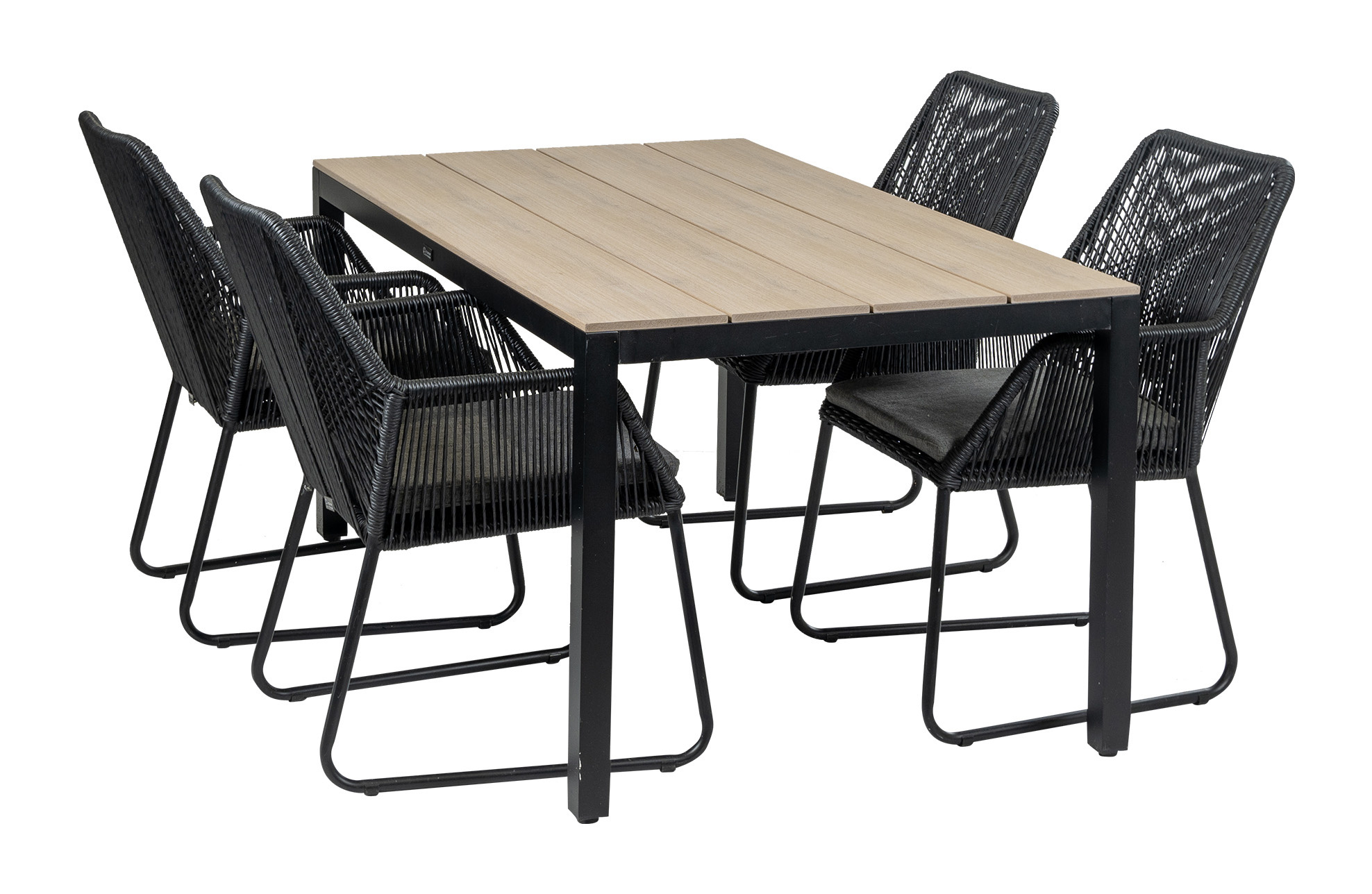 4 Jahreszeiten Gartenmöbel 5-teiliges Gartenset | 4 Mona Gartenstühle |  Limasol Gartentisch 160 cm