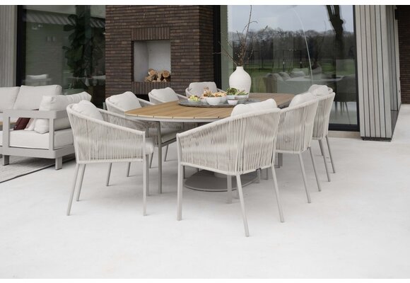 5-teiliges Garten-Set | 4 Elvira Gartenstühle | 180x115cm Cadiz Gartentisch | Camel