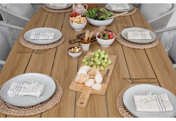 5-teiliges Garten-Set | 4 Elvira Gartenstühle | 180x115cm Cadiz Gartentisch | Camel