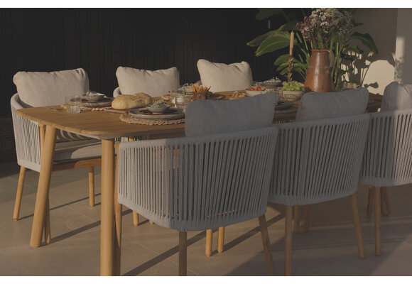 5-teiliges Garten-Set | 4 Es Vedra Gartenstühle | 180 cm Cadiz Gartentisch | Teak & Camel