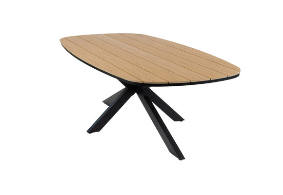 7-teiliges Garten-Set | 6 Isabel Gartenstühle | Gartentisch Cadiz 240 x 115 cm | Schwarz