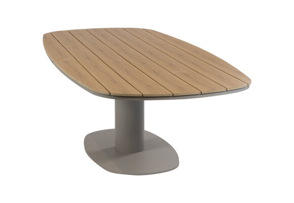 9-teiliges Garten-Set | 8 Isabel Gartenstühle (Sand / Wood) | 260 cm Tower Gartentisch (Camel)