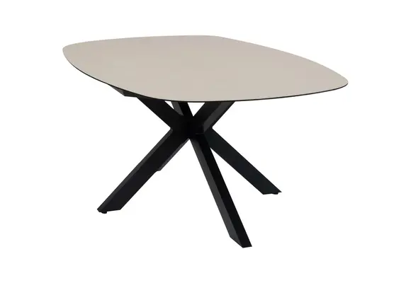 Ovaler Gartentisch Malaga | 180 x 115 cm | Schwarz & Cerra Vetro