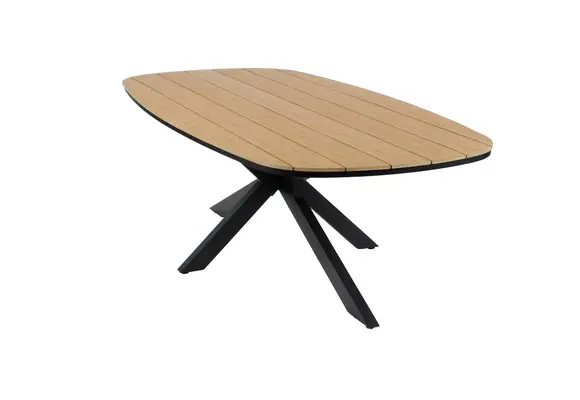 Ovaler Gartentisch Cadiz | 240 x 115 cm | Tecon Teak | Schwarz