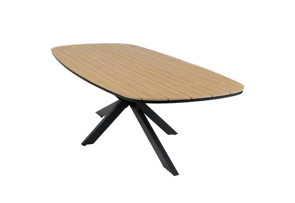Ovaler Gartentisch Cadiz | 280 x 115 cm | Tecon Teak | Schwarz