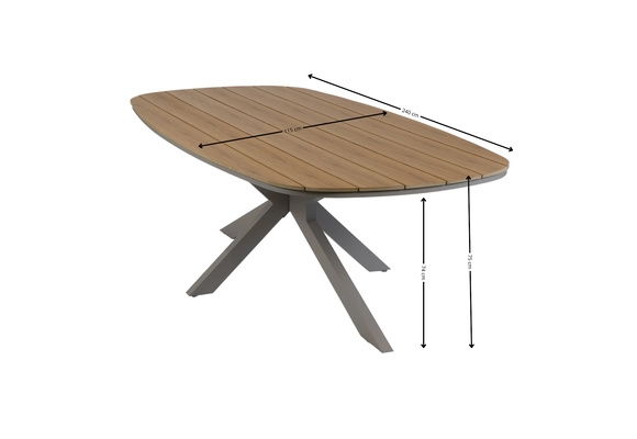 7-teiliges Garten-Set | 6 Es Vedra Gartenstühle | 240 x115cm Cadiz Gartentisch | Teak & Camel