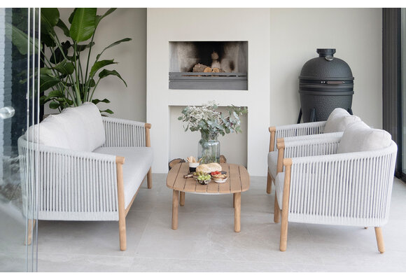 Sessel-Sofa Lounge-Set Es Vedra | 3-Sitzer | Teakholz