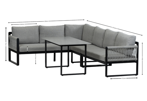 Dining Ecklounge-Set Reims | Links | Schwarz & Sand