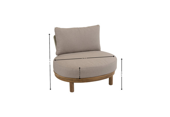 Sessel-Sofa Lounge-Set Cancun | 4-teilig | Sand | Akazienholz