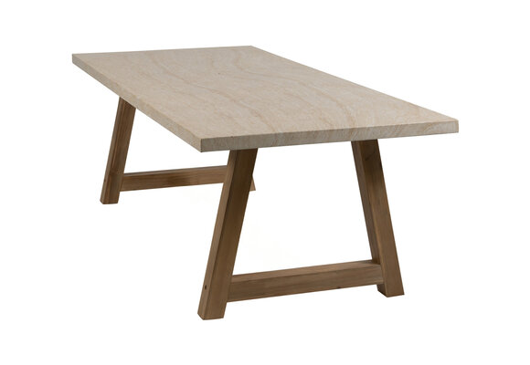 Gartentisch Rock | 235 x 95 cm | Travertine | Akazienholz