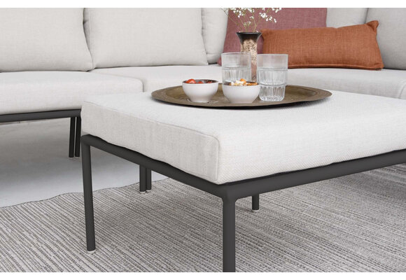 5-tlg. Corner Lounge Set Elvira | Inkl Hocker & Mittelelement | Schwarz