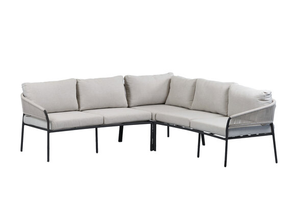 Ecklounge-Set Elvira | Schwarz & Beige
