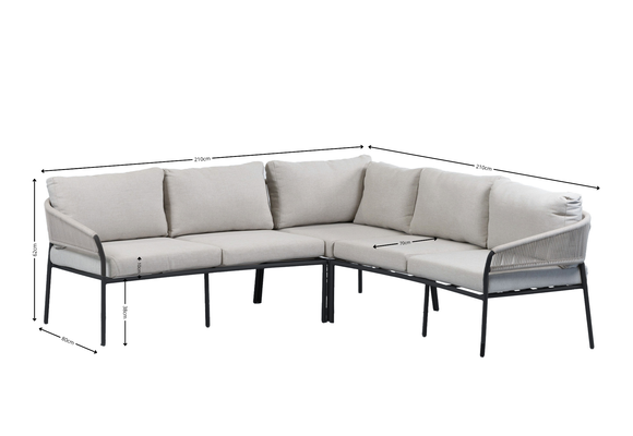 Ecklounge-Set Elvira | Schwarz & Beige