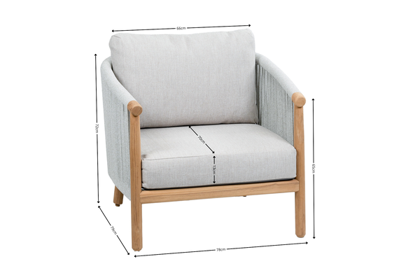 Loungesessel Es Vedra | Teakholz | Creme