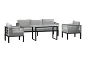 Sessel-Sofa Dining Lounge-Set Cuba | 3-Personen-Sofa | Schwarz