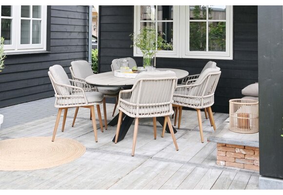 Ovaler Gartentisch | Limasol 180x115cm | Polywood & Aluminium | Holz