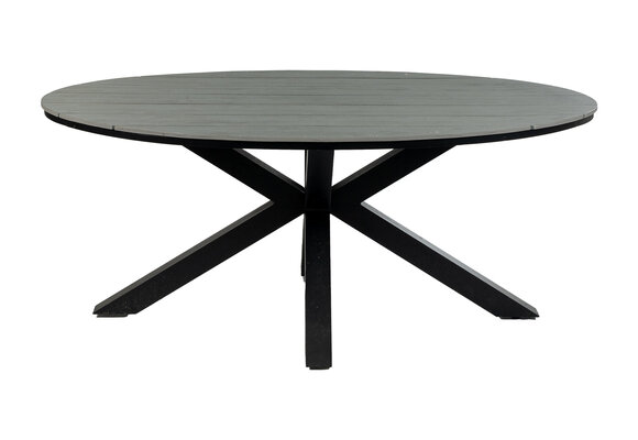 Ovaler Gartentisch | Limasol 180 x 115 cm | Polywood & Aluminium | Grau