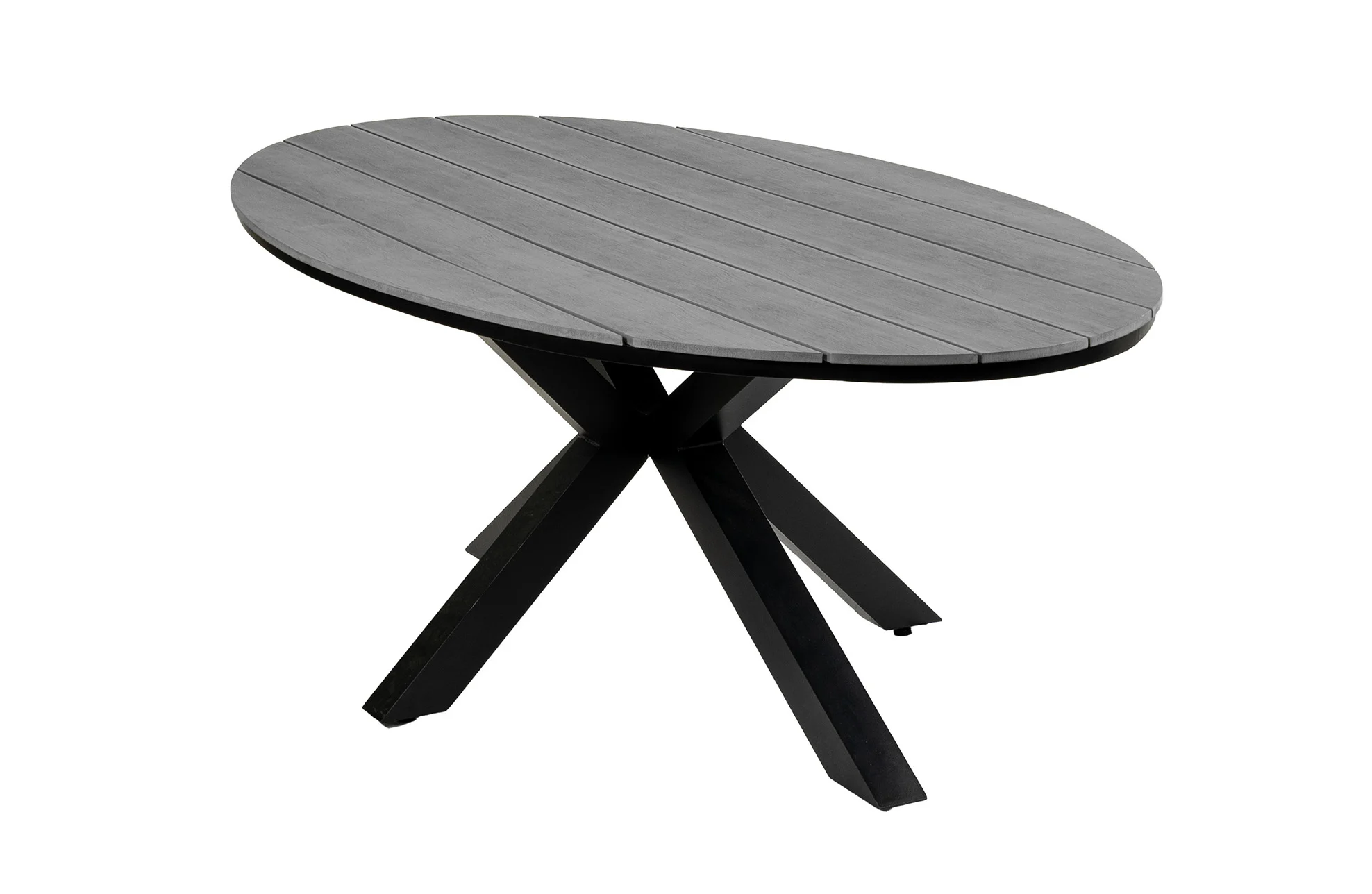 4 Jahreszeiten Gartenmöbel Ovaler Gartentisch | Limasol 220 x 115 cm | Polywood & Aluminium |  Grau