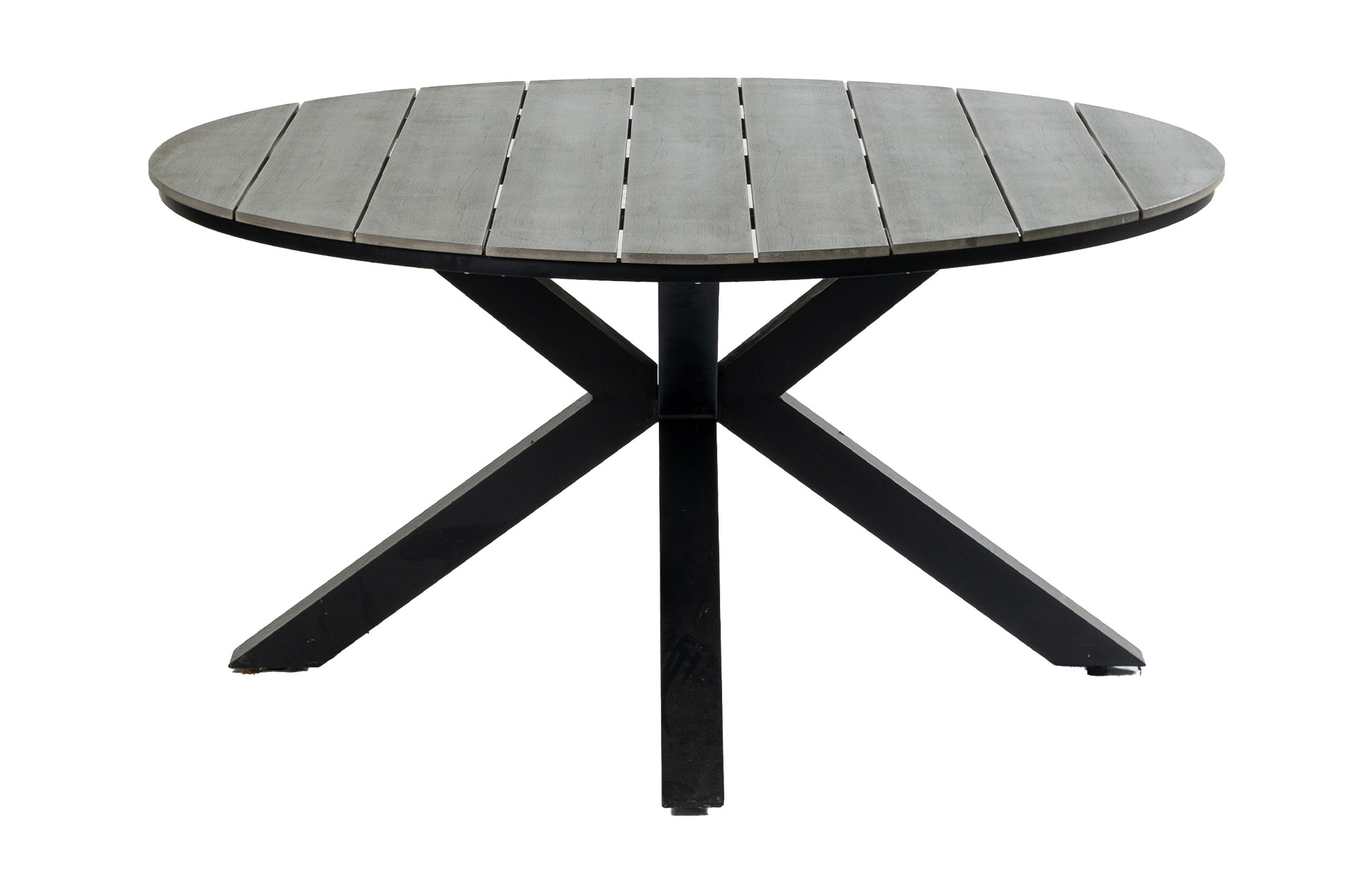 4 Jahreszeiten Gartenmöbel Runder Gartentisch Limasol ø 120 cm  | Polywood  & Aluminium | Grau