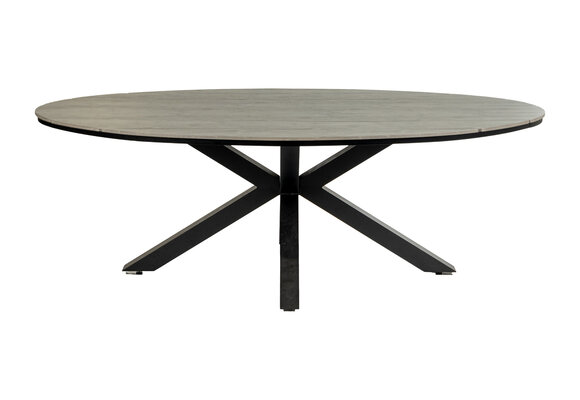 Ovaler Gartentisch Limasol 280cm | Grau | Polywood & Aluminium
