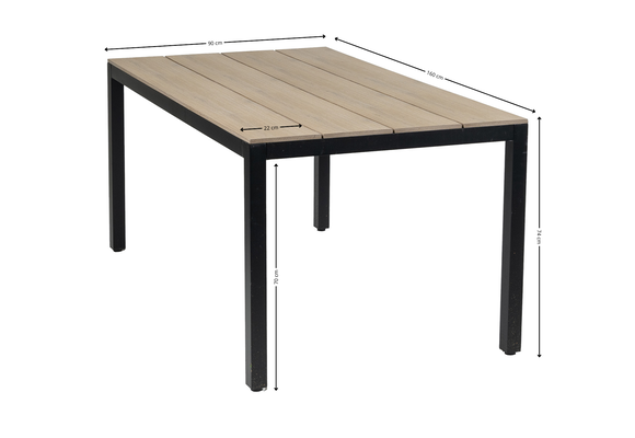 Gartentisch | Limasol 160 x 90 cm | Polywood & Aluminium |  Wood
