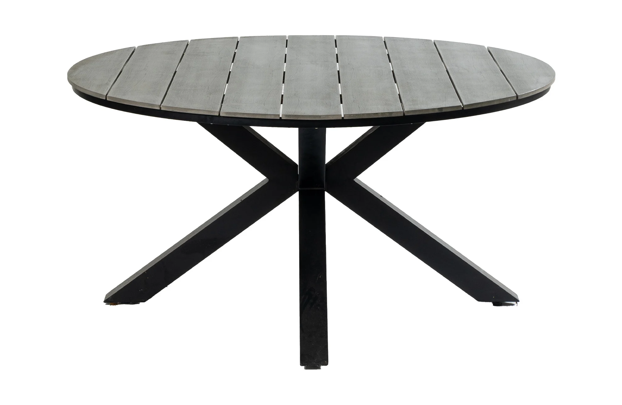 4 Jahreszeiten Gartenmöbel Runder  Gartentisch  Limasol ø 150 cm | Polywood & Aluminium | Grau