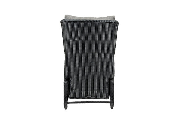 Loungesessel mit Hocker 40 x 40 cm | Dublin | Polyrattan | Schwarz