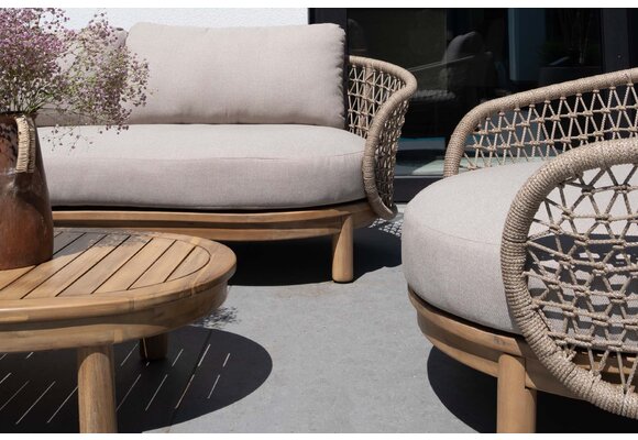 Lounge-Set Maka | 4-teilig | Sand | Akazienholz
